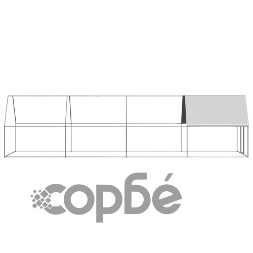 Птичарник на открито, 2x8x2 м, поцинкована стомана ➤ топ цена ➤ sorbe.bg