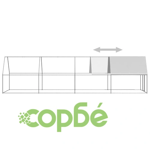 Птичарник на открито, 2x8x2 м, поцинкована стомана ➤ топ цена ➤ sorbe.bg