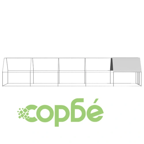 Птичарник на открито, 2x10x2 м, поцинкована стомана ➤ топ цена ➤ sorbe.bg