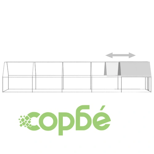 Птичарник на открито, 2x10x2 м, поцинкована стомана ➤ топ цена ➤ sorbe.bg