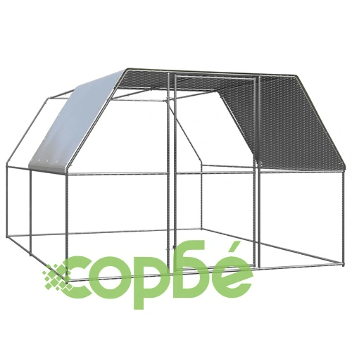 Птичарник на открито, 3x4x2 м, поцинкована стомана ➤ топ цена ➤ sorbe.bg