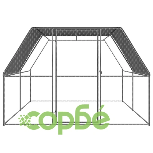 Птичарник на открито, 3x4x2 м, поцинкована стомана ➤ топ цена ➤ sorbe.bg