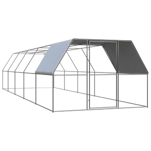 Птичарник на открито, 3x10x2 м, поцинкована стомана
