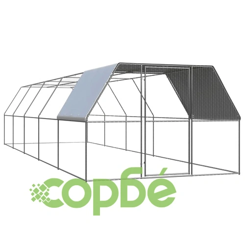 Птичарник на открито, 3x10x2 м, поцинкована стомана ➤ топ цена ➤ sorbe.bg