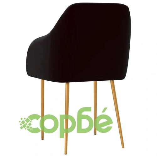 Трапезни столове, 4 бр, черни, кадифе ➤ топ цена ➤ sorbe.bg