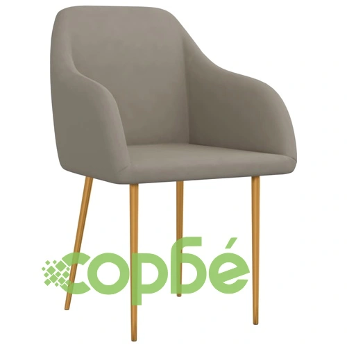 Трапезни столове, 6 бр, светлосиви, кадифе ➤ топ цена ➤ sorbe.bg