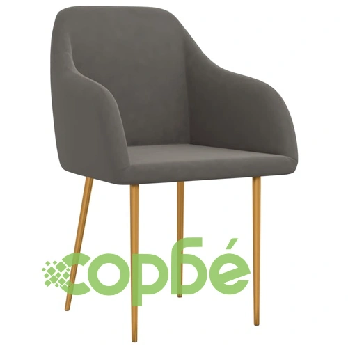 Трапезни столове, 6 бр, тъмносиви, кадифе ➤ топ цена ➤ sorbe.bg
