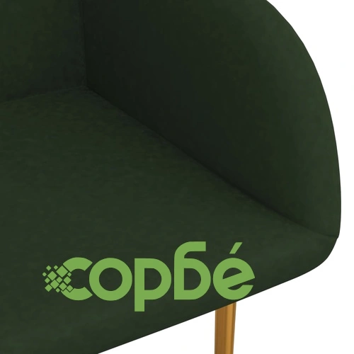 Трапезни столове, 6 бр, тъмнозелени, кадифе ➤ топ цена ➤ sorbe.bg