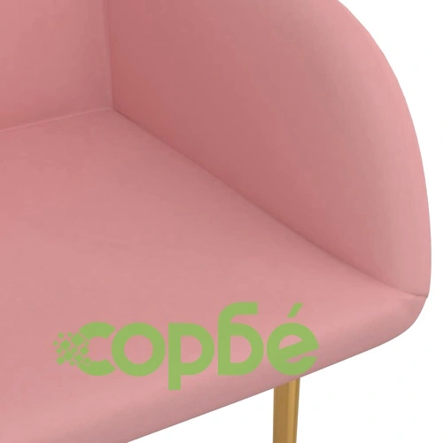 Трапезни столове, 6 бр, розови, кадифе ➤ топ цена ➤ sorbe.bg