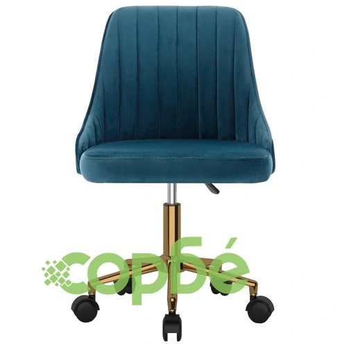 Въртящ се офис стол, син, кадифе ➤ топ цена ➤ sorbe.bg