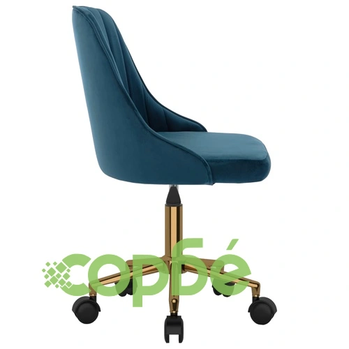 Въртящ се офис стол, син, кадифе ➤ топ цена ➤ sorbe.bg