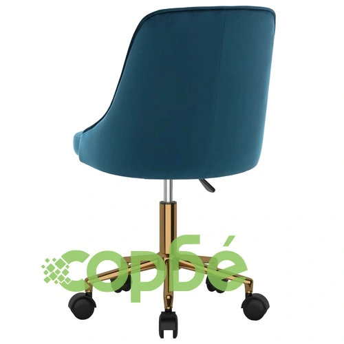 Въртящ се офис стол, син, кадифе ➤ топ цена ➤ sorbe.bg