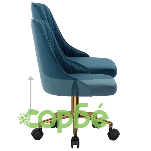 Въртящ се офис стол, син, кадифе ➤ топ цена ➤ sorbe.bg