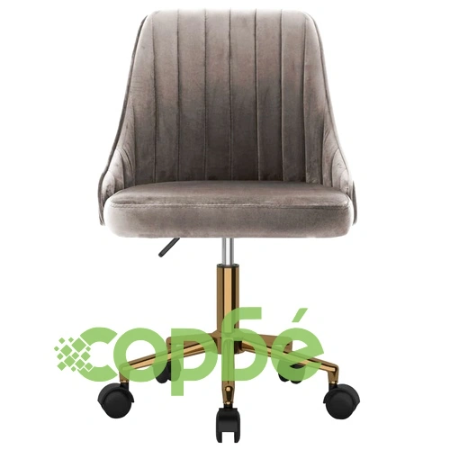 Въртящ се офис стол, светлосив, кадифе ➤ топ цена ➤ sorbe.bg