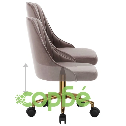 Въртящ се офис стол, светлосив, кадифе ➤ топ цена ➤ sorbe.bg