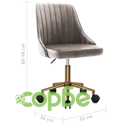 Въртящ се офис стол, светлосив, кадифе ➤ топ цена ➤ sorbe.bg