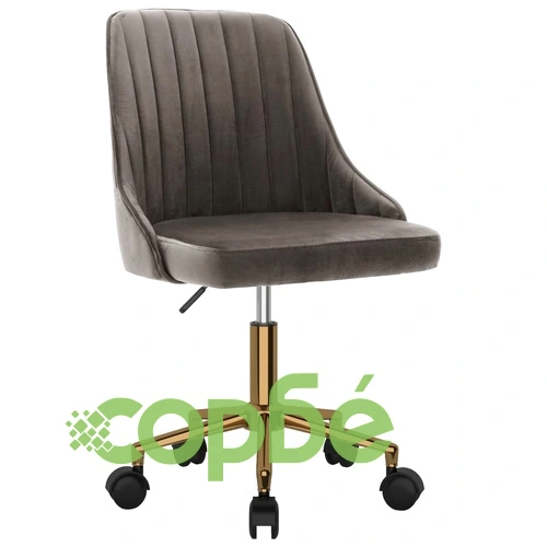 Въртящ се офис стол, тъмносив, кадифе ➤ топ цена ➤ sorbe.bg