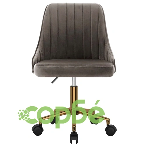 Въртящ се офис стол, тъмносив, кадифе ➤ топ цена ➤ sorbe.bg