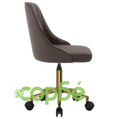 Въртящ се офис стол, тъмносив, кадифе ➤ топ цена ➤ sorbe.bg