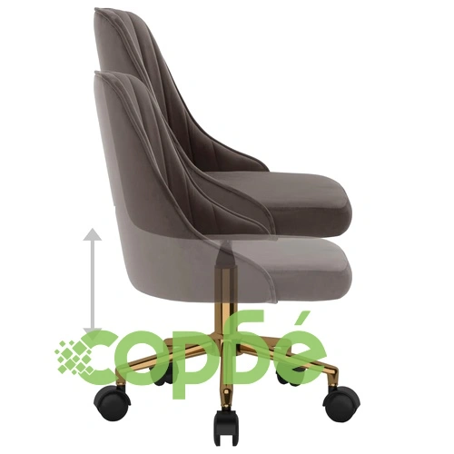 Въртящ се офис стол, тъмносив, кадифе ➤ топ цена ➤ sorbe.bg
