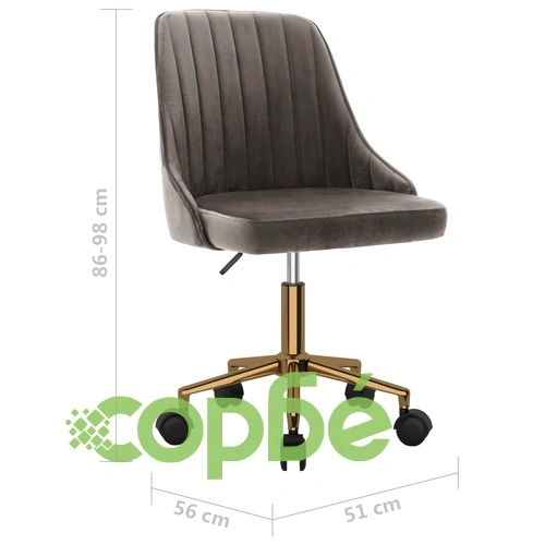 Въртящ се офис стол, тъмносив, кадифе ➤ топ цена ➤ sorbe.bg