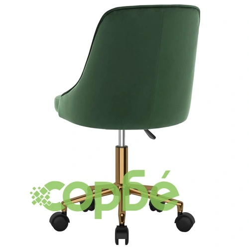 Въртящ се офис стол, тъмнозелен, кадифе ➤ топ цена ➤ sorbe.bg