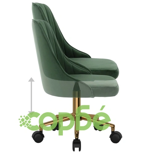 Въртящ се офис стол, тъмнозелен, кадифе ➤ топ цена ➤ sorbe.bg
