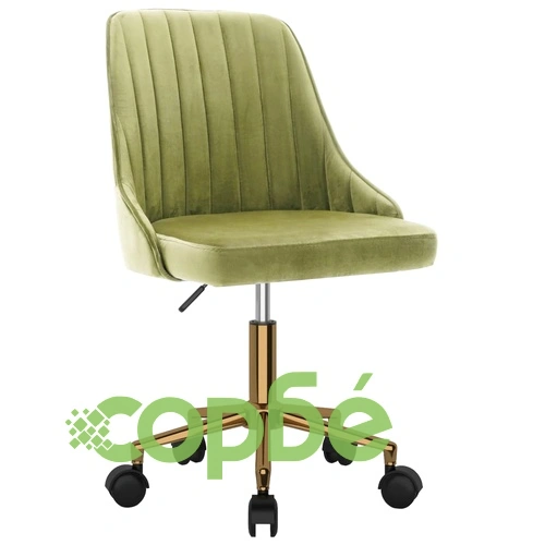 Въртящ се офис стол, светлозелен, кадифе ➤ топ цена ➤ sorbe.bg