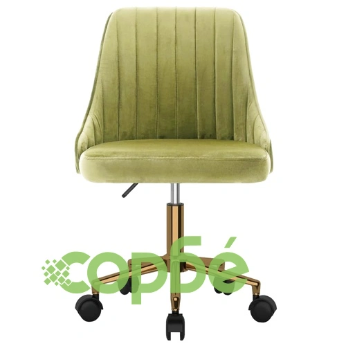 Въртящ се офис стол, светлозелен, кадифе ➤ топ цена ➤ sorbe.bg