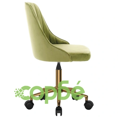 Въртящ се офис стол, светлозелен, кадифе ➤ топ цена ➤ sorbe.bg