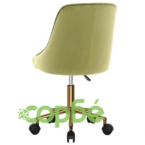 Въртящ се офис стол, светлозелен, кадифе ➤ топ цена ➤ sorbe.bg
