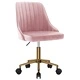 Въртящ се офис стол, розов, кадифе