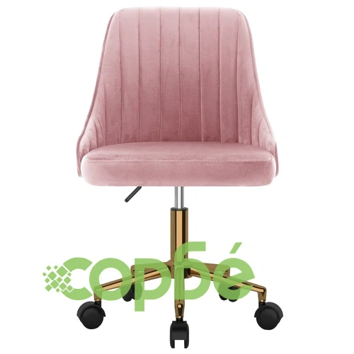 Въртящ се офис стол, розов, кадифе ➤ топ цена ➤ sorbe.bg