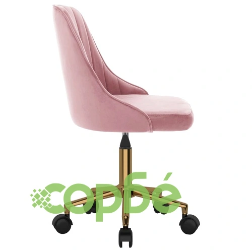 Въртящ се офис стол, розов, кадифе ➤ топ цена ➤ sorbe.bg