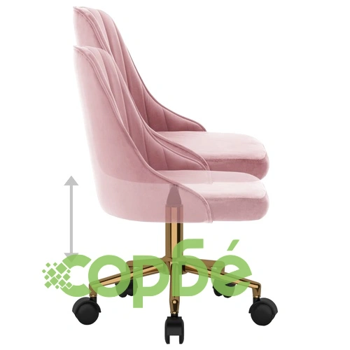 Въртящ се офис стол, розов, кадифе ➤ топ цена ➤ sorbe.bg