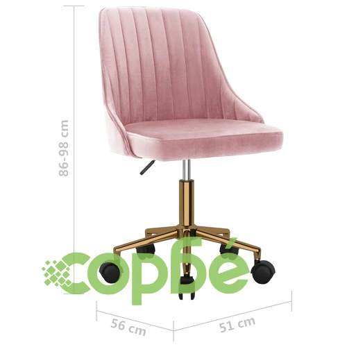 Въртящ се офис стол, розов, кадифе ➤ топ цена ➤ sorbe.bg