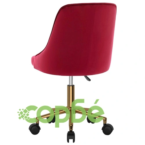 Въртящ се офис стол, виненочервен, кадифе ➤ топ цена ➤ sorbe.bg
