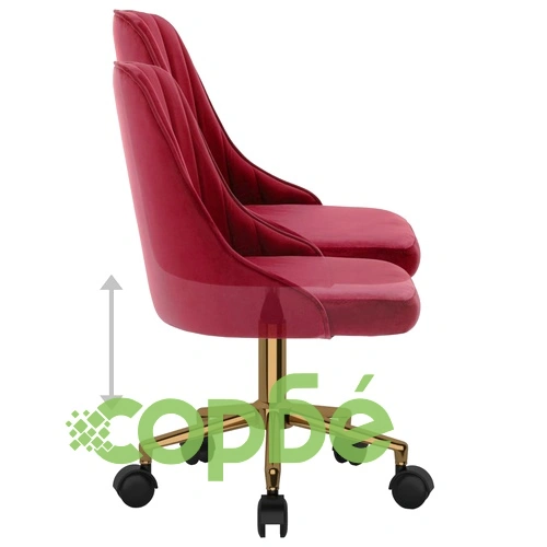 Въртящ се офис стол, виненочервен, кадифе ➤ топ цена ➤ sorbe.bg