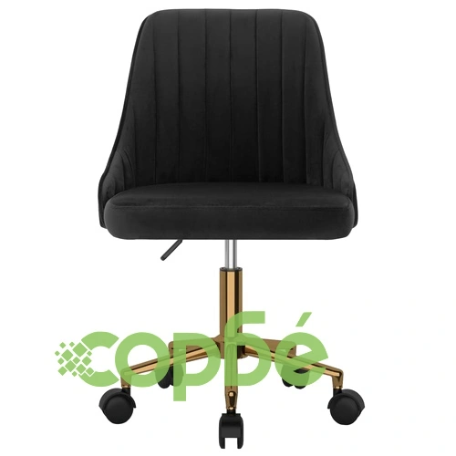 Въртящ се офис стол, черен, кадифе ➤ топ цена ➤ sorbe.bg