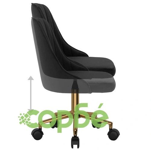 Въртящ се офис стол, черен, кадифе ➤ топ цена ➤ sorbe.bg