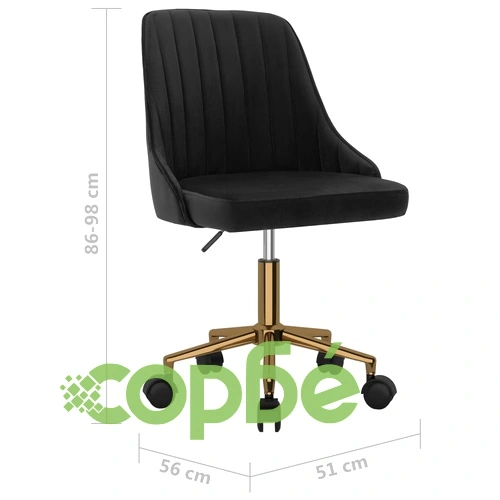 Въртящ се офис стол, черен, кадифе ➤ топ цена ➤ sorbe.bg