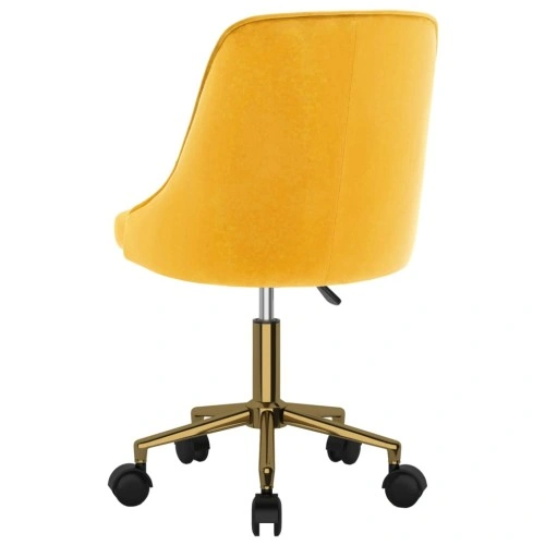 Въртящ се офис стол, жълт, кадифе ➤ топ цена ➤ sorbe.bg