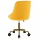 Въртящ се офис стол, жълт, кадифе