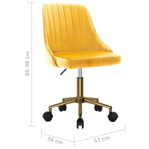 Въртящ се офис стол, жълт, кадифе ➤ топ цена ➤ sorbe.bg