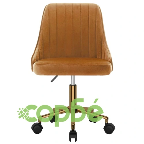 Въртящ се офис стол, кафяв, кадифе ➤ топ цена ➤ sorbe.bg