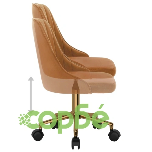Въртящ се офис стол, кафяв, кадифе ➤ топ цена ➤ sorbe.bg