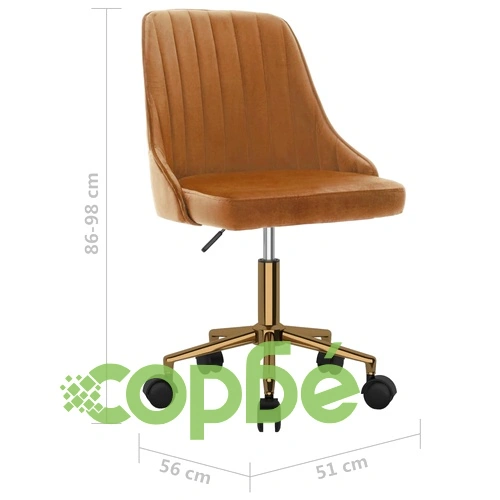 Въртящ се офис стол, кафяв, кадифе ➤ топ цена ➤ sorbe.bg