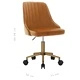 Въртящ се офис стол, кафяв, кадифе
