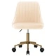 Въртящ се офис стол, кремав, кадифе