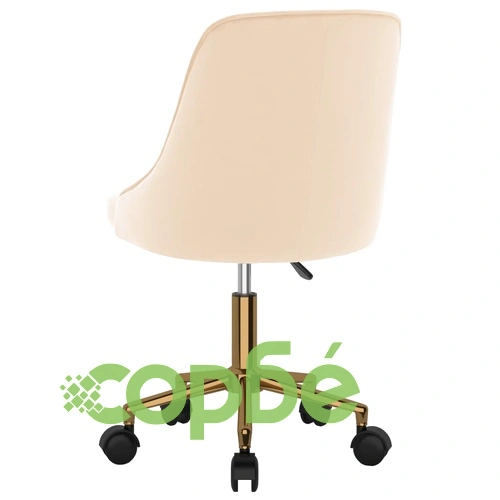 Въртящ се офис стол, кремав, кадифе ➤ топ цена ➤ sorbe.bg